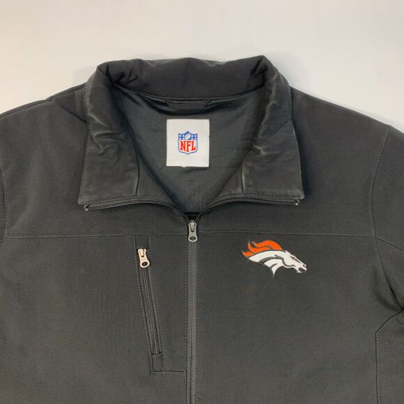 NFL Denver Broncos Jacket Mens XL Extra Large Black Full Zip Softshell Stretch - Picture 4 of 13